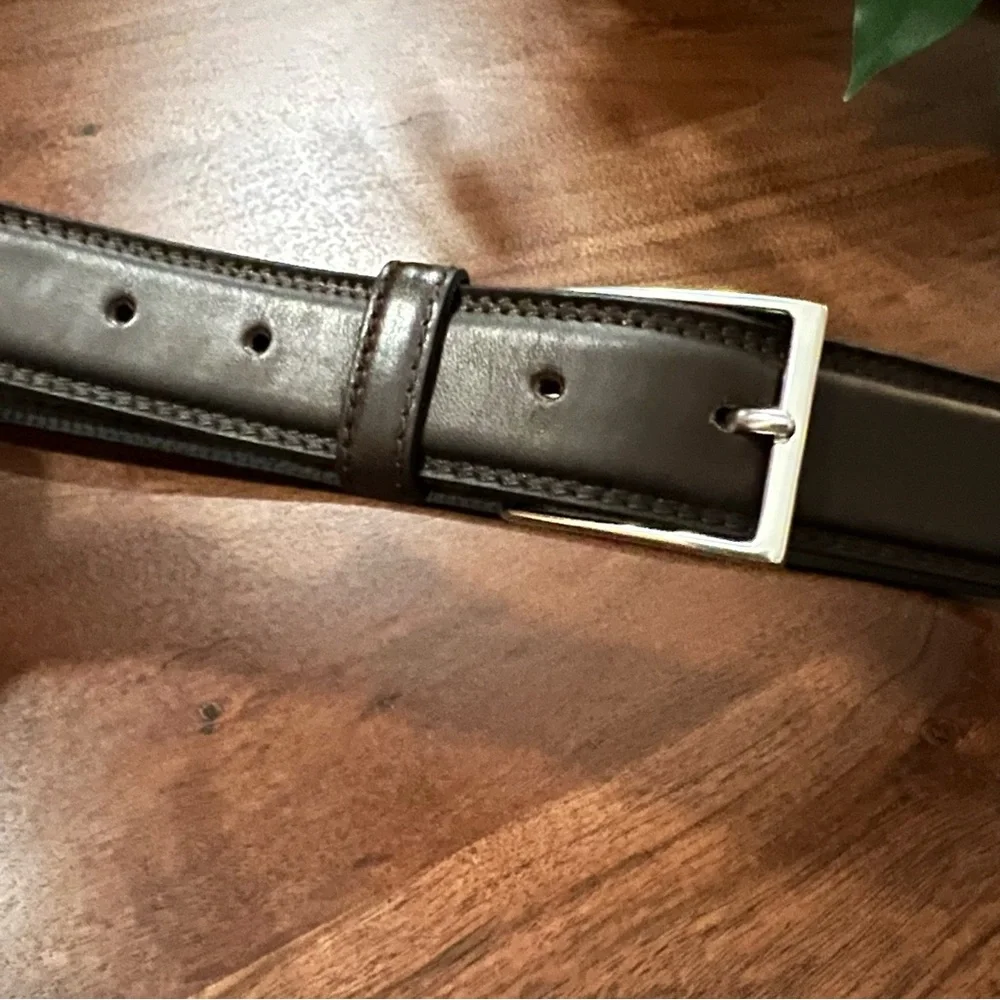 ZARA LEATHER DRESS BELT W THIN SILVER BUCKLE NWOT